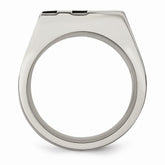 Sophia Jewelers Brushed Black Stainless Steel CZ Men's Ring